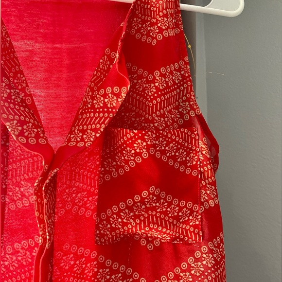 Sleeveless Coral Pink Top w/Sheer Layered Front, Size S - Picture 11 of 16